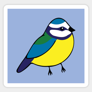 Bluetit print on blue Sticker